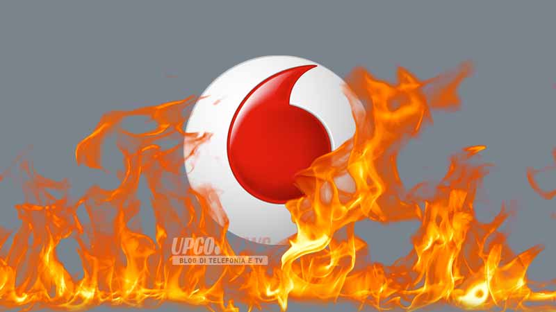 Vodafone logo in fiamme