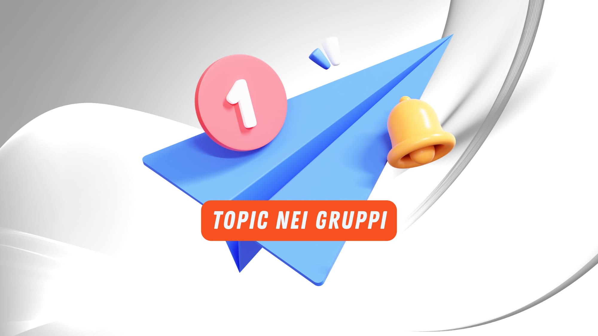 Logo di Telegram e scritta "Topic nei Gruppi"